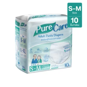 กางเกงผ้าอ้อมผู้ใหญ่ PureCare แบบสวม ไซซ์ S-M 10 ชิ้น/แพ็ก