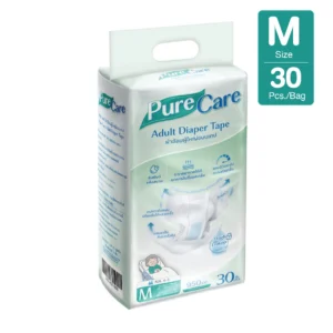 ผ้าอ้อมผู้ใหญ่ PureCare แบบเทป ไซซ์ M 30 ชิ้น/แพ็ก